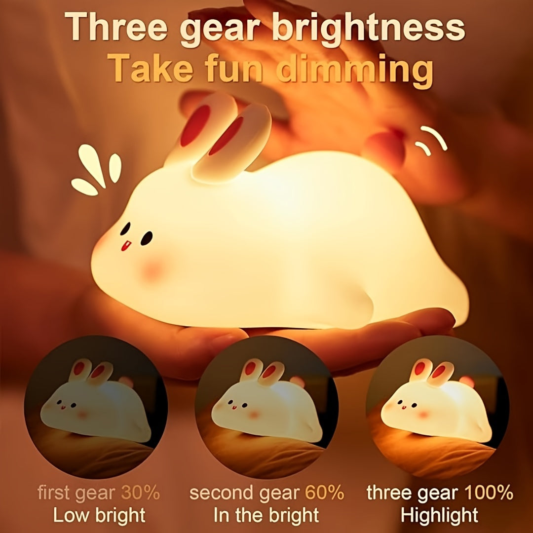 Silicone Rabbit Night Light (3 brightness / USB rechargeable)