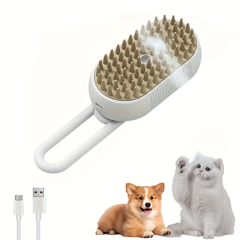 Pet Steam Brush 3-in-1 Cat and Dog Brush Self Cleaning with Steam Spray