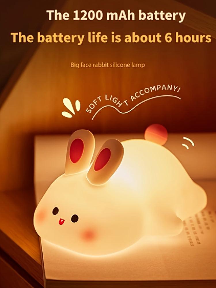 Silicone Rabbit Night Light (3 brightness / USB rechargeable)