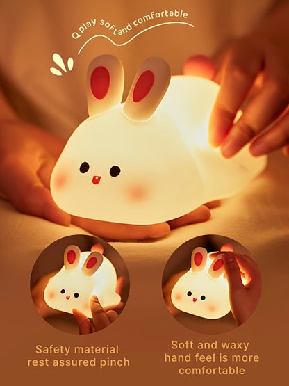 Silicone Rabbit Night Light (3 brightness / USB rechargeable)
