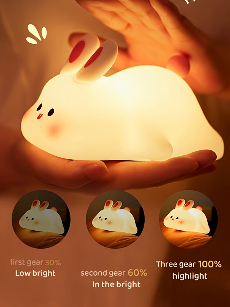 Silicone Rabbit Night Light (3 brightness / USB rechargeable)