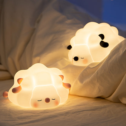 Silicone Sheep Night Light – USB Rechargeable LED Bedside Lamp