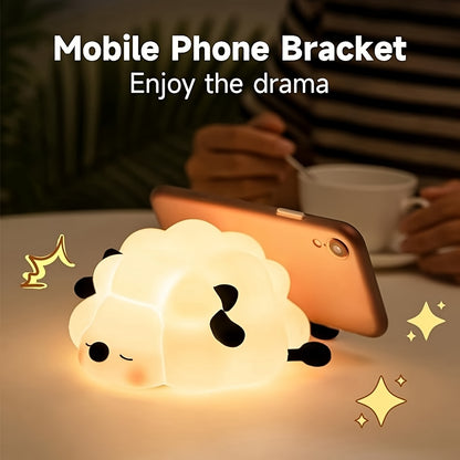 Silicone Sheep Night Light – USB Rechargeable LED Bedside Lamp