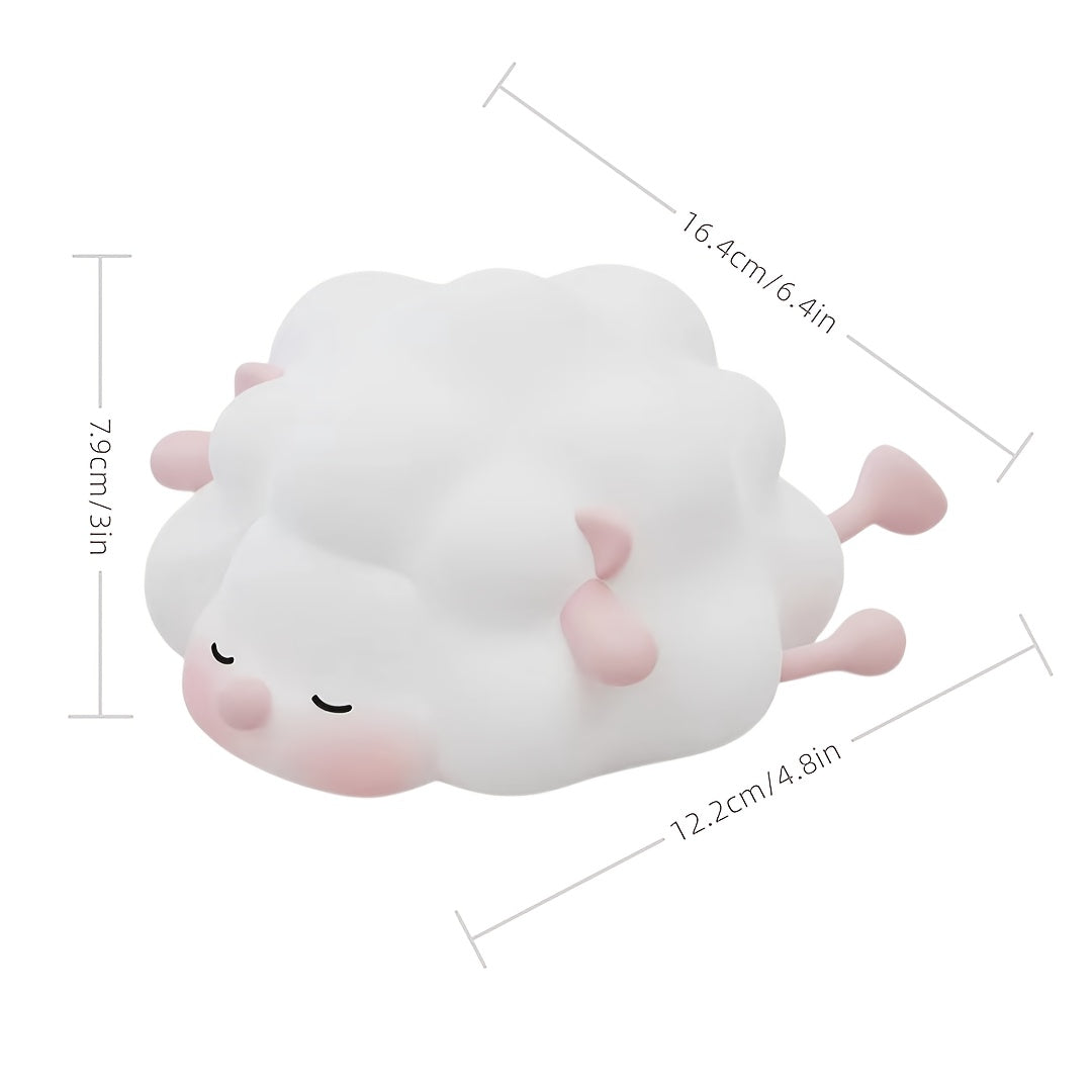 Silicone Sheep Night Light – USB Rechargeable LED Bedside Lamp