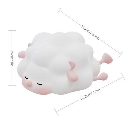 Silicone Sheep Night Light – USB Rechargeable LED Bedside Lamp