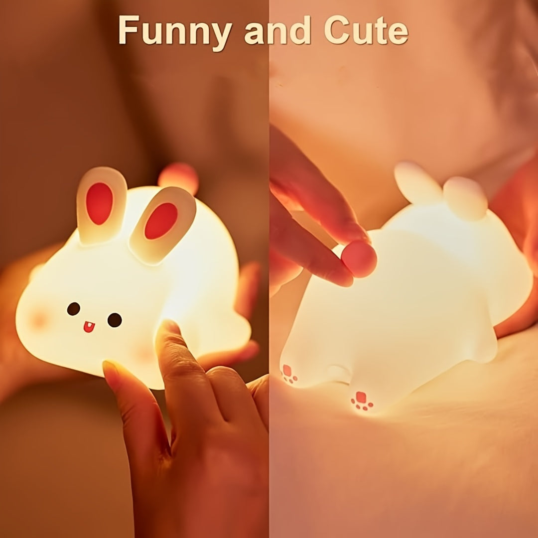 Silicone Rabbit Night Light (3 brightness / USB rechargeable)