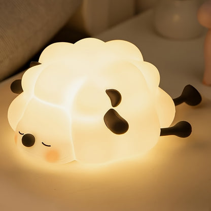 Silicone Sheep Night Light – USB Rechargeable LED Bedside Lamp