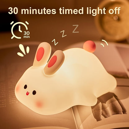 Silicone Rabbit Night Light (3 brightness / USB rechargeable)