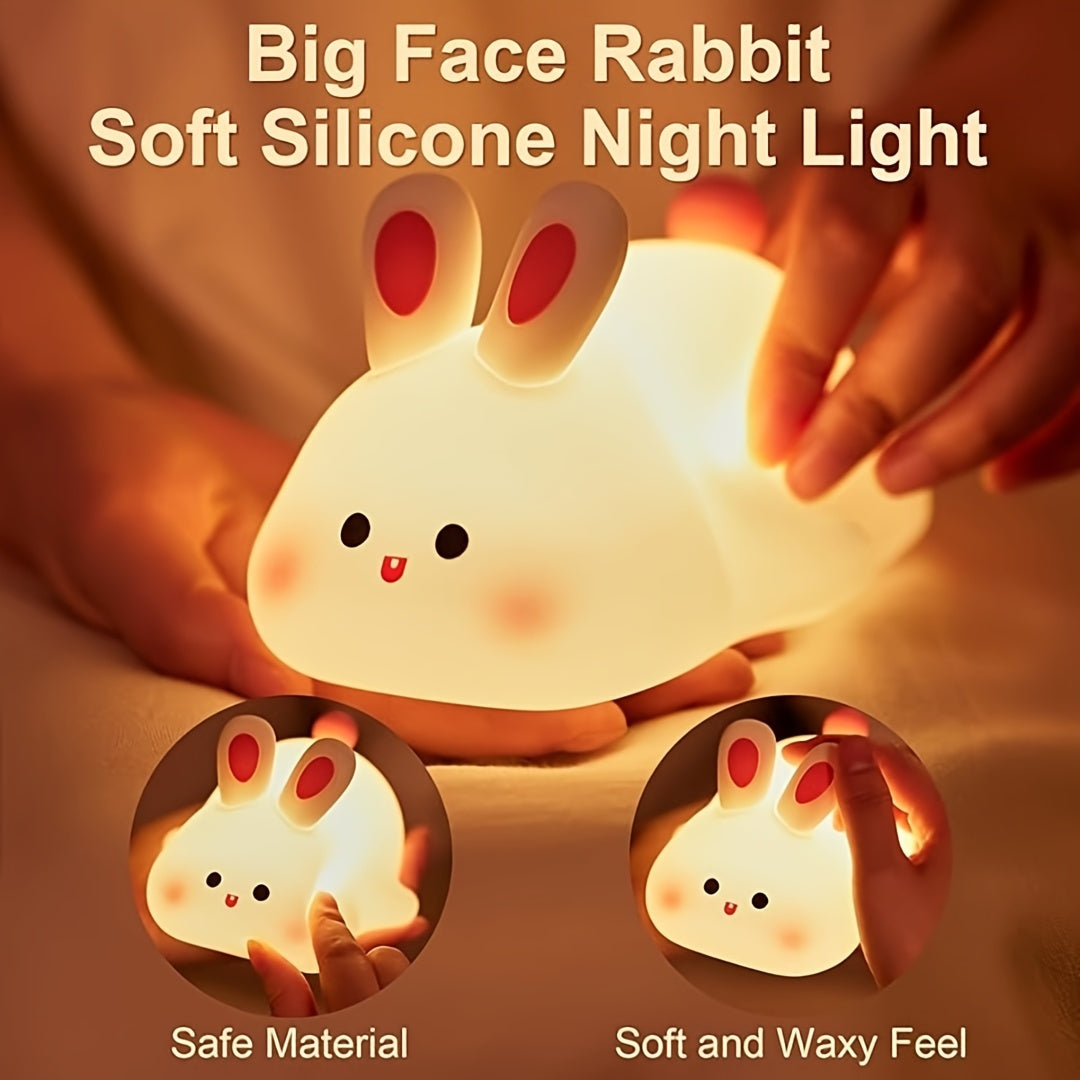 Silicone Rabbit Night Light (3 brightness / USB rechargeable)