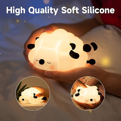 Silicone Sheep Night Light – USB Rechargeable LED Bedside Lamp
