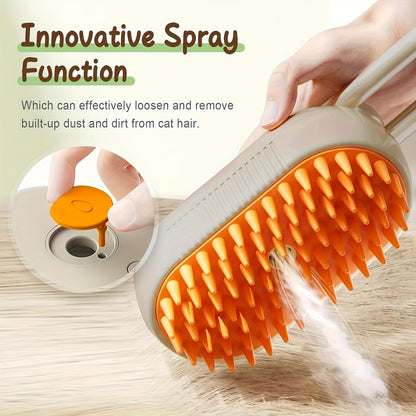 Pet Steam Brush 3-in-1 Cat and Dog Brush Self Cleaning with Steam Spray