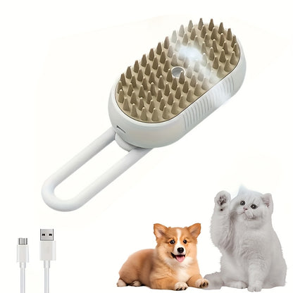 Pet Steam Brush 3-in-1 Cat and Dog Brush Self Cleaning with Steam Spray
