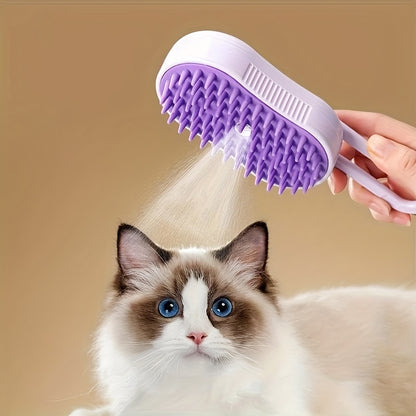 Pet Steam Brush 3-in-1 Cat and Dog Brush Self Cleaning with Steam Spray